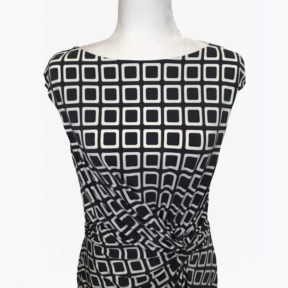 Ralph Lauren Sheath Geo Print Women’s Midi Dress - 10/12 - Picture 12 of 17